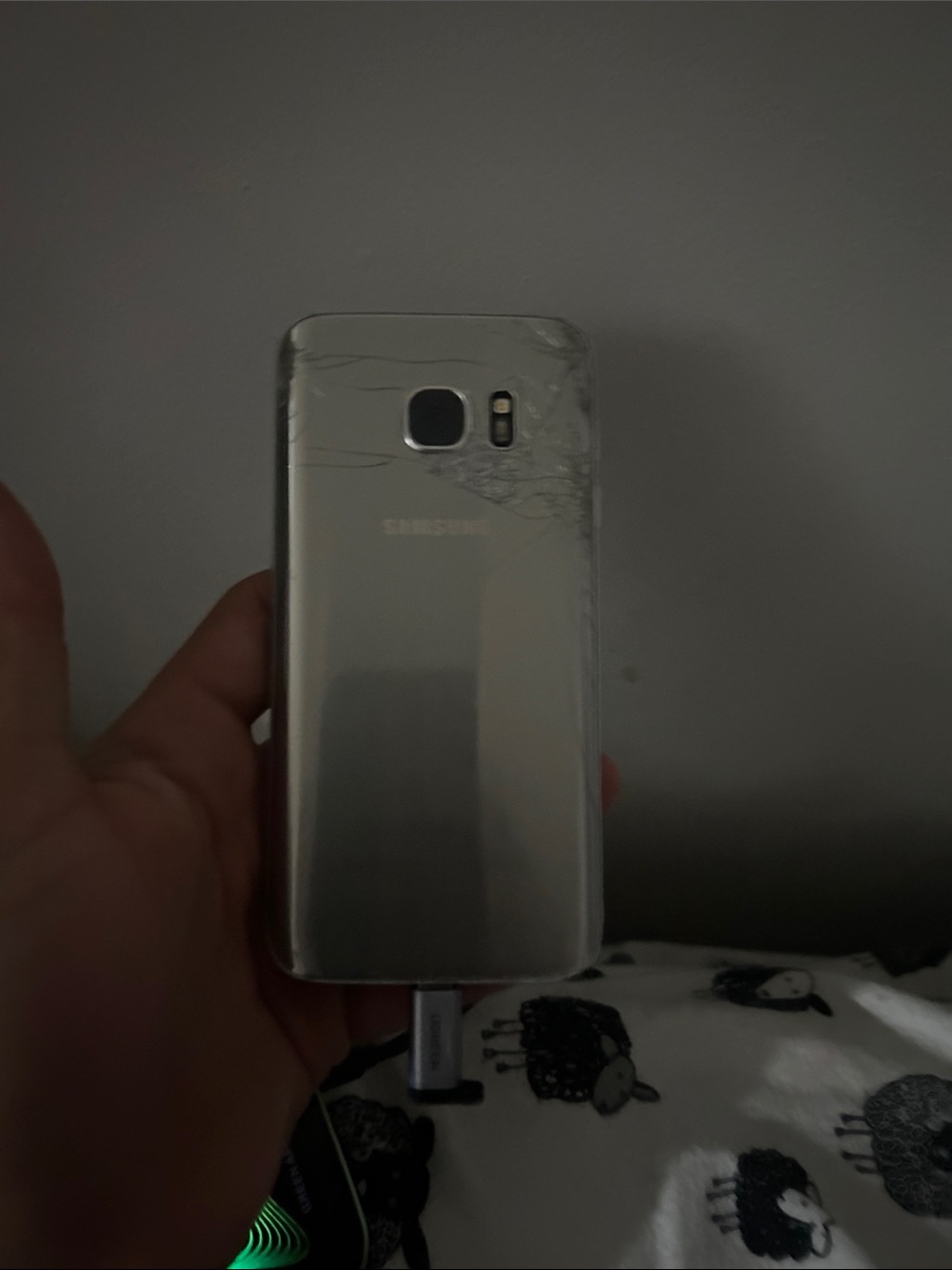 Samsung Silver Metallic Back Phone Case Friendly Design